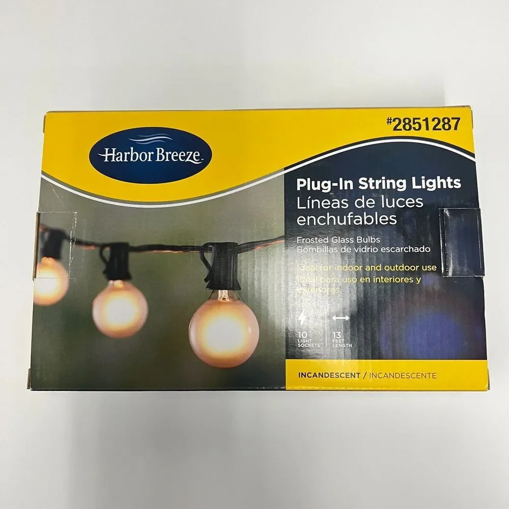 2 Pack Harbor Breeze Incandescent String‎ Lights White Indoor/Outdoor #2851287